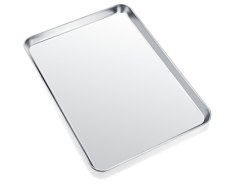 Zacfton Cookie Sheets for Baking, Stainless Steel Baking Sheet Baking Pan Tray - 12.4 x 10 x 1 Inch, Non Toxic & Healthy, Mirror Finish & Easy Clean, Dishwasher Safe & Heavy Duty - Image 1